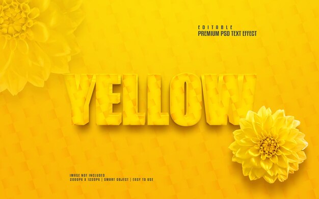 Yellow fully editable premium psd text effect