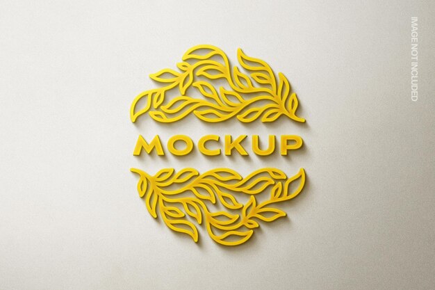 Mockup logo giallo incandescente