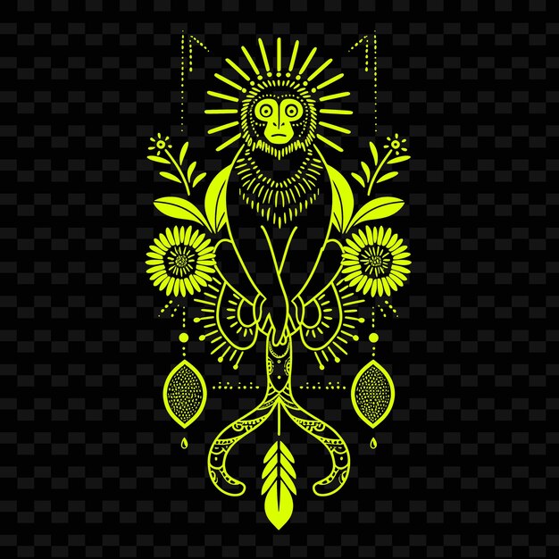 PSD a yellow and green design of a lion with the words quot the word quot on it