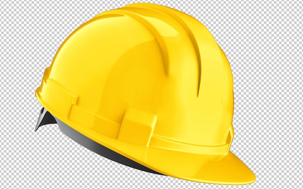 PSD casco giallo della costruzione del cappello duro isolato