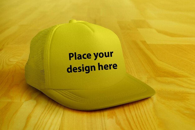 yellow hat psd mockup