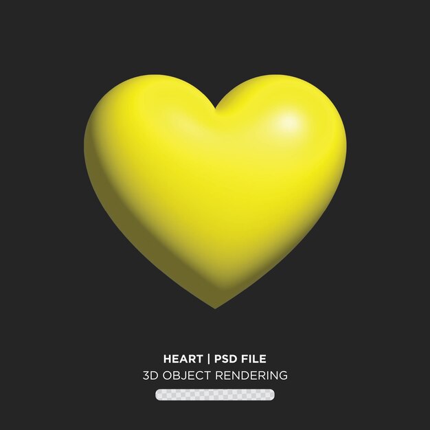 A yellow heart is shown with the title id object rendering.