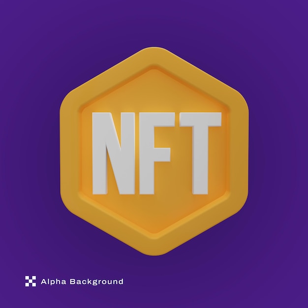 Premium PSD | A yellow hexagon with the letters nf on it