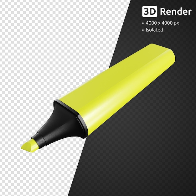 PSD 고립 된 노란색 형광펜
