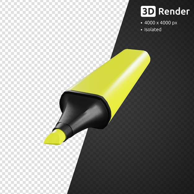 Yellow highlighter isolated