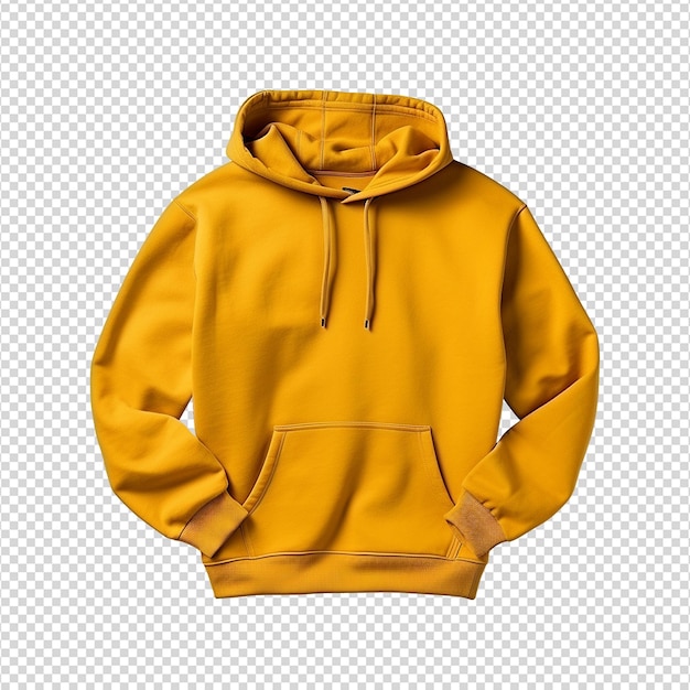 PSD yellow hoodie isolated on transparent background png