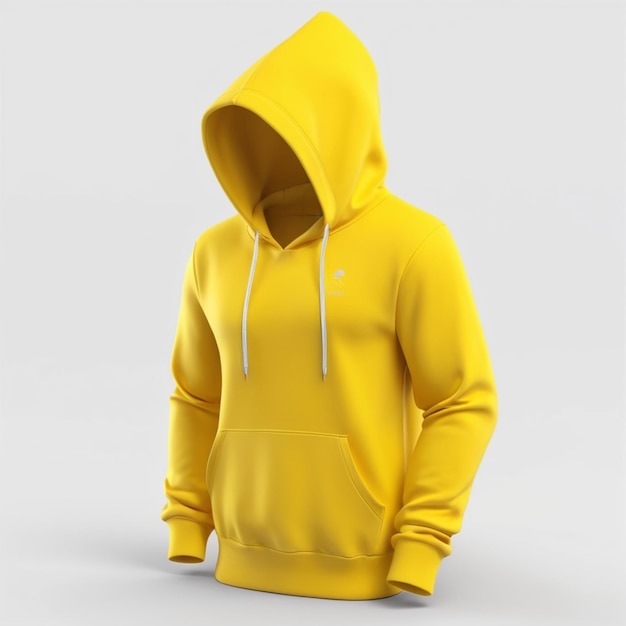 PSD yellow hoodie psd on a white background