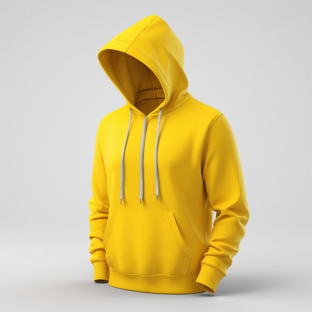 Yellow hoodie PSD on a white background