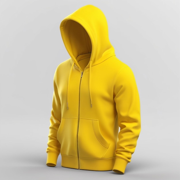 Yellow hoodie PSD on a white background