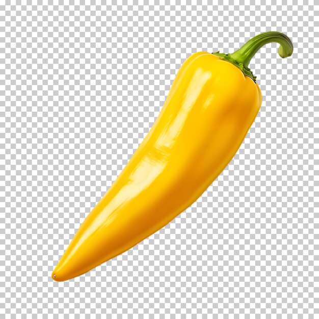 PSD yellow hot pepper isolated on transparent background