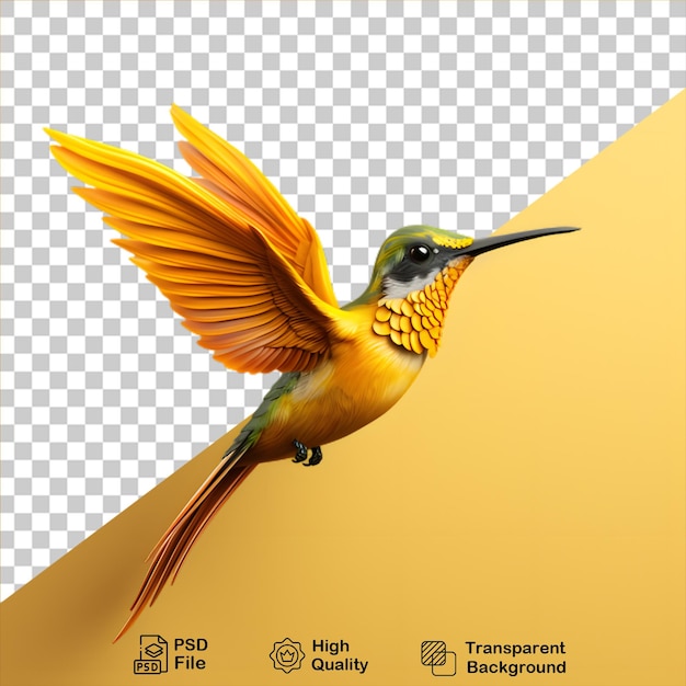 PSD colibrì giallo isolato su uno sfondo trasparente include file png