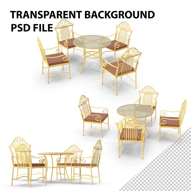 yellow iron patio furniture png