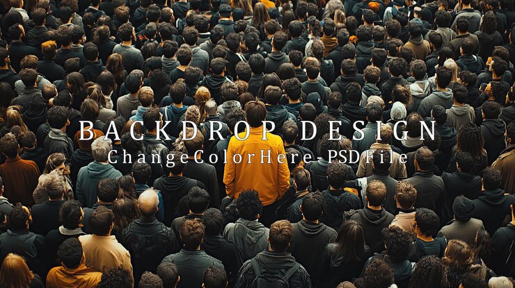 PSD the yellow jacket in a crowd