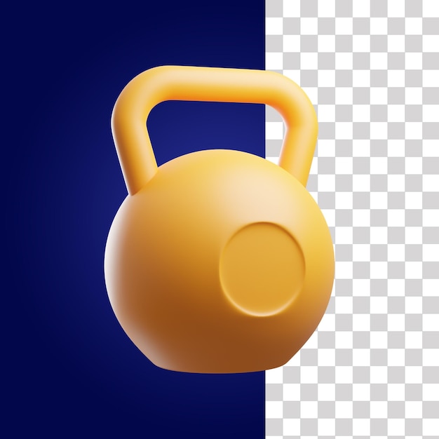 PSD a yellow kettlebell on a blue background