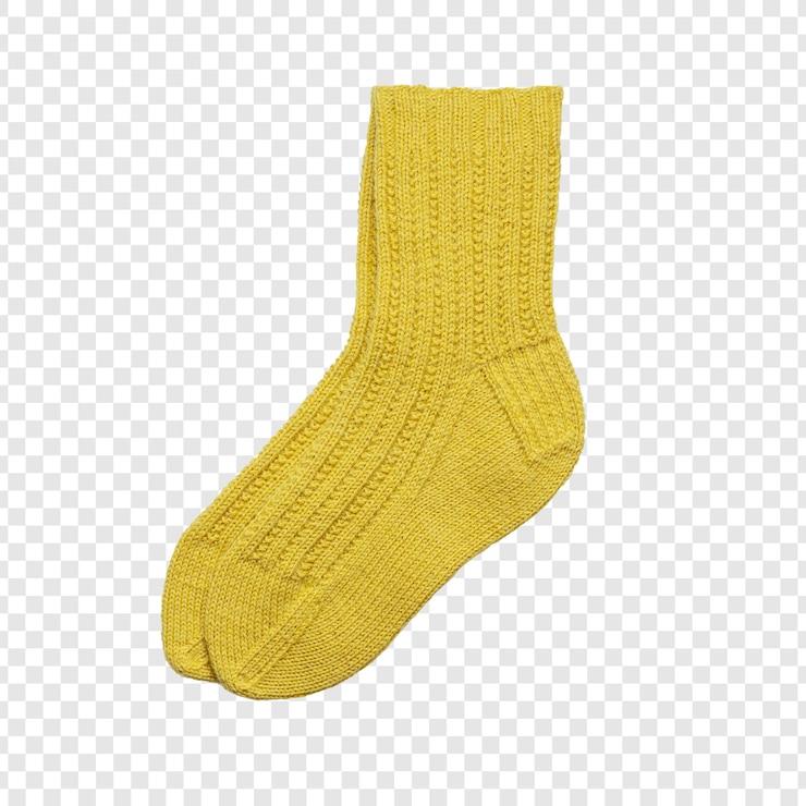 PSD yellow knitted socks