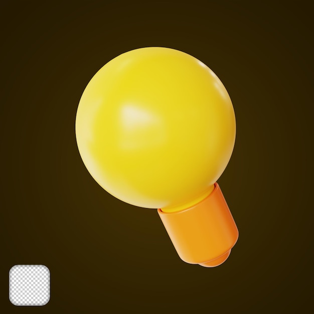 PSD yellow lamp icon 3d illustration