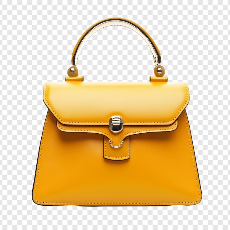 PSD yellow leather handbag