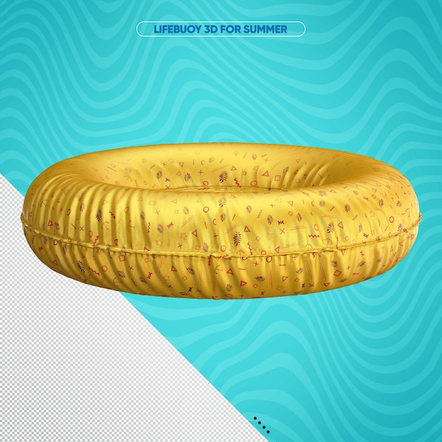 PSD yellow lifebuoy for summer