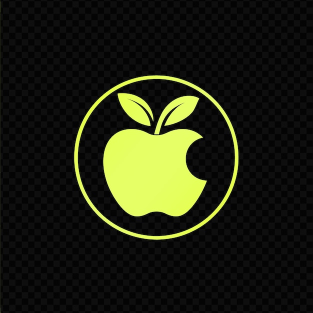 PSD a yellow logo with an apple on it