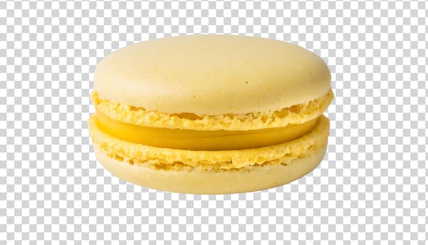 PSD yellow macaroon isolated on transparent background