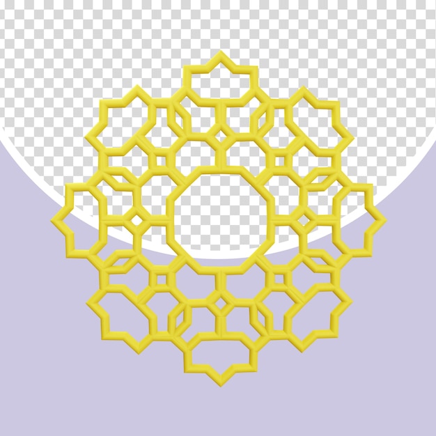 PSD yellow mandala decorative 3d element