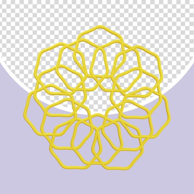 PSD elemento decorativo 3d mandala giallo