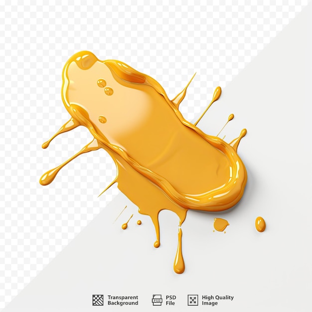 PSD a yellow milk drop with orange liquid on it.