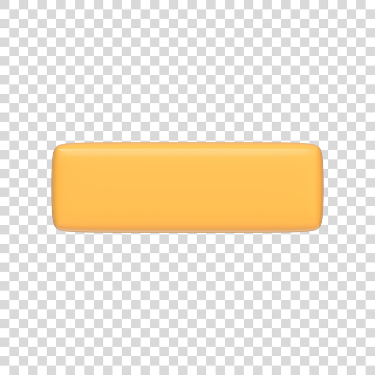 PSD yellow minus sign isolated on white background 3d icon sign and symbol cartoon minimal style