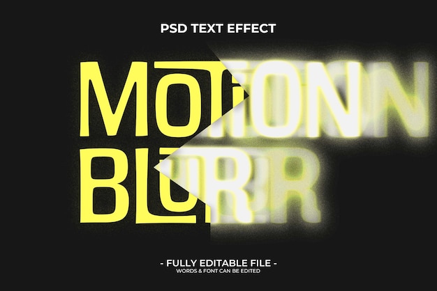 PSD yellow motion blur text effect