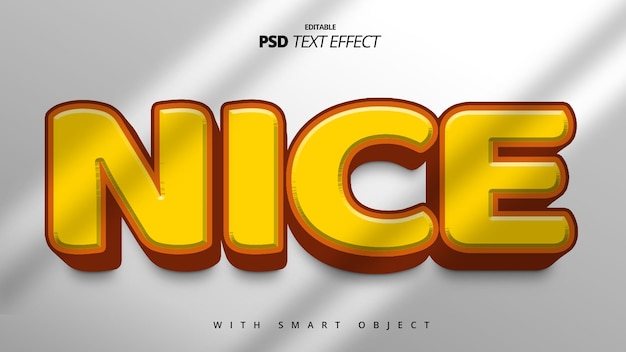 Yellow nice 3d text effect template design