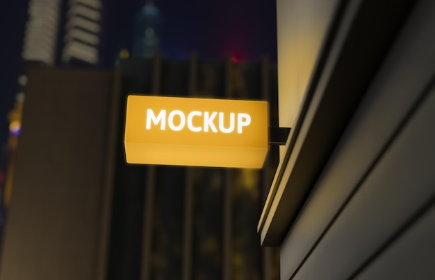 yellow night business sign