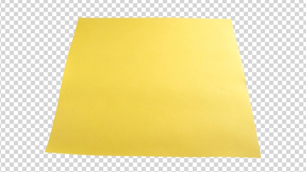 PSD yellow note paper isolated on transparent background