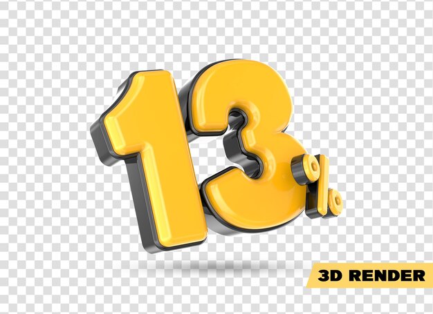 Yellow number 3d render