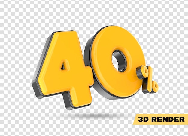 PSD numero giallo rendering 3d