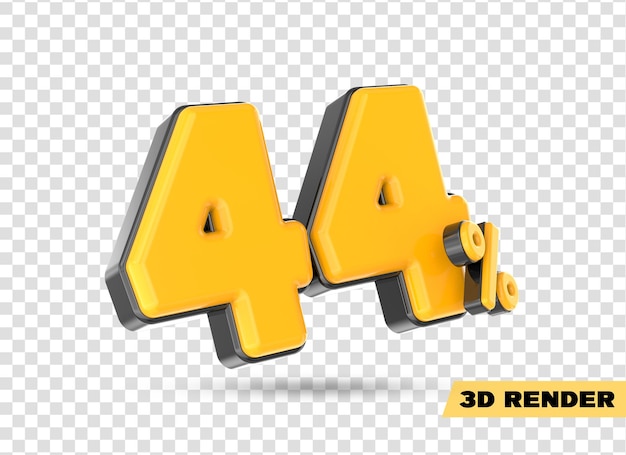 Yellow number 3d render