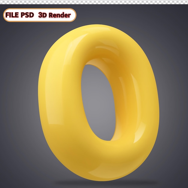 PSD yellow number 3d