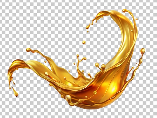 yellow oil splash isolated realistic beer swirl