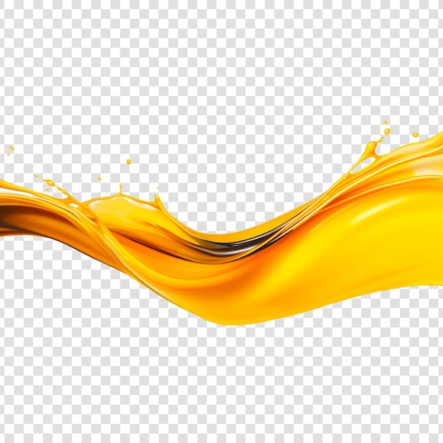 PSD yellow oil wave on a transparent background