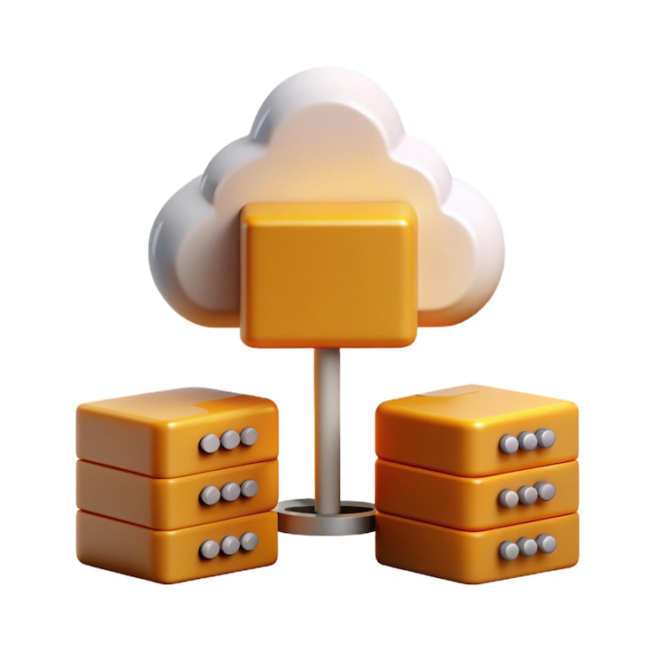 PSD a yellow and orange cube with a white cloud on it