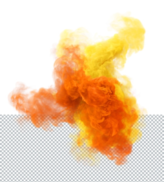 Yellow and orange puff of smoke 3d mistery and dangerous fog texture