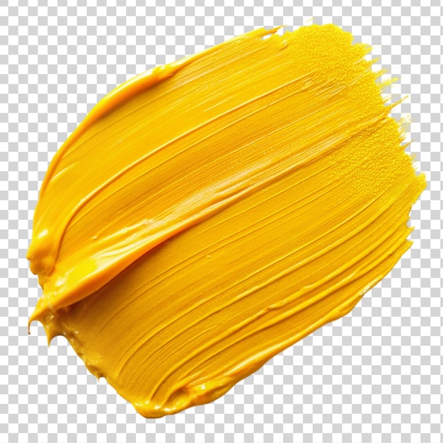 PSD 투명한 배경에 분리 된 노란색 페인트 브러쉬 스트로크