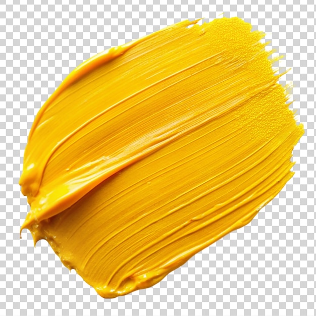 PSD yellow paint brush stroke isolated on transparent background