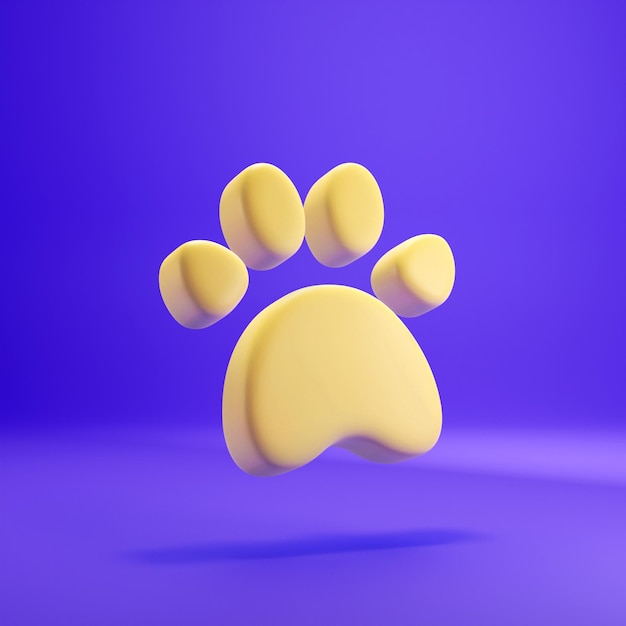 A yellow paw print is in the air