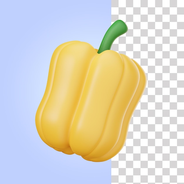 PSD yellow pepper 3d illustration