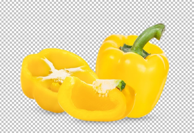 PSD yellow pepper isolated on alpha layer