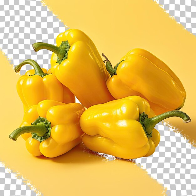 Yellow peppers on transparent background