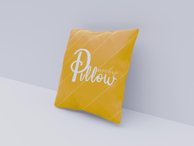 Yellow pillow mockup design top view