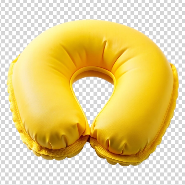 PSD a yellow pillow with a hole on transparent background