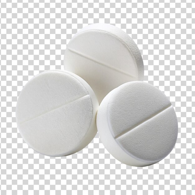 Yellow pills isolated on transparent background