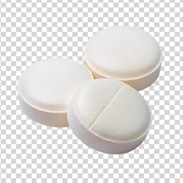 PSD yellow pills isolated on transparent background